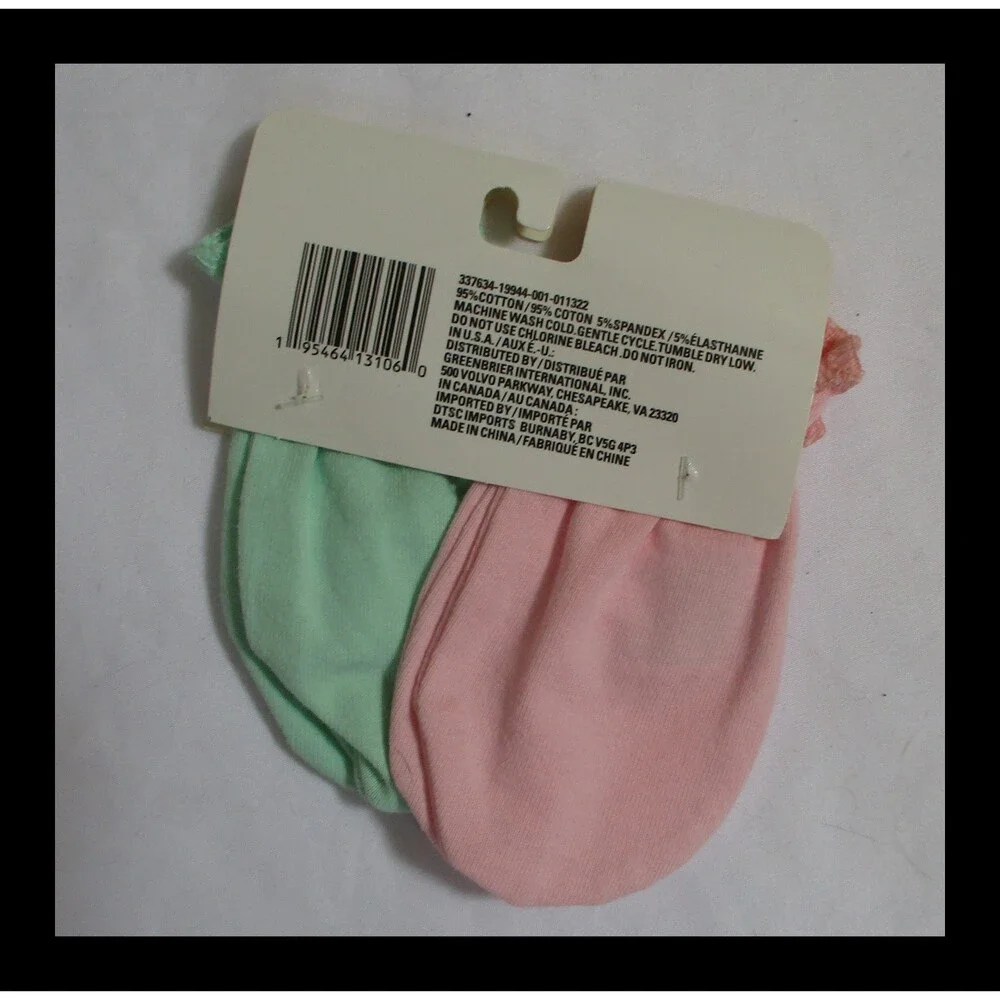 Angel of Mine 2 Pair Baby Scratch Mittens Pink/Green NEW